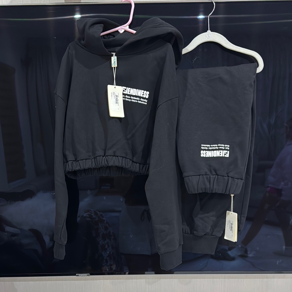 Fendi Black Sweatshirt Casual Crew Neck